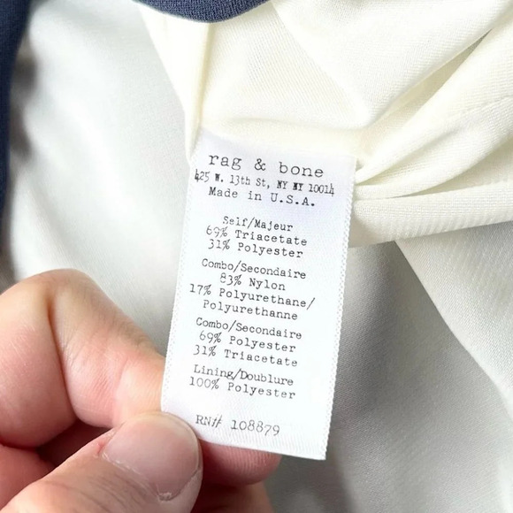 Rag & Bone  Navy Ivory Contrasting Colour Midi Skirt - Picture 7 of 11